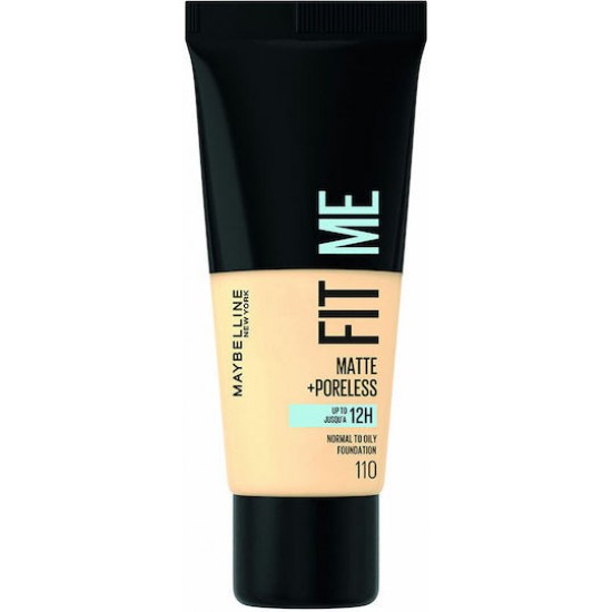 Maybelline Fit Me Matte + Poreless Liquid Make Up με Ματ Αποτέλεσμα 110 Porcelain 30ml