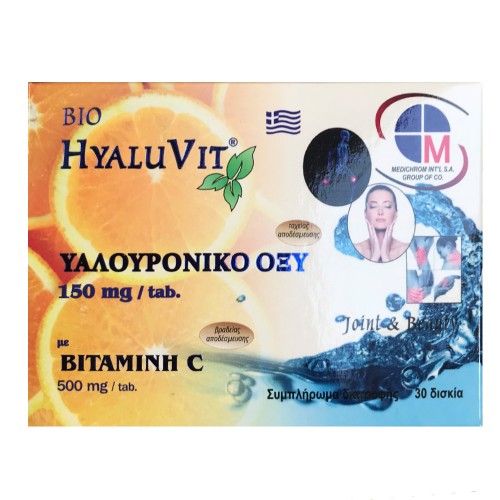 Medichrom Bio HyaluVit 150mg Υαλουρονικό Οξύ & 500 mg Βιταμίνη Cx30tabs