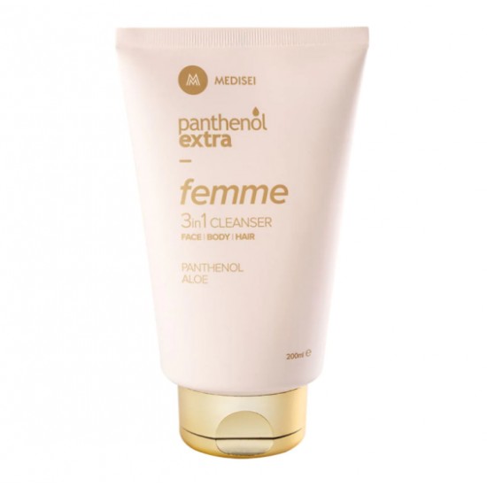 Medisei Panthenol Extra Femme 3in 1 Cleanser Απαλό Καθαριστικό για Πρόσωπο - Σώμα - Μαλλιά 200ml