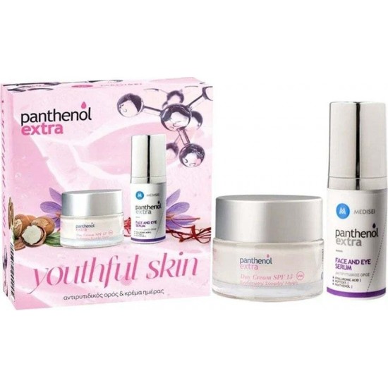 Panthenol Promo Extra Youthful Skin Day Cream SPF15 Ενυδατική Κρέμα Ημέρας 50ml & Face & Eye Serum Αντιρυτιδικός Ορός Προσώπου 30ml