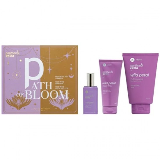 Panthenol Promo Extra Path of Bloom Wild Petal 3in1 Cleanser Σαμπουάν & Αφρόλουτρο 200ml & Wild Petal Body Milk Ενυδατικό Γαλάκτωμα Σώματος 100ml & Wild Petal Eau De Toilette Γυναικείο Άρωμα 50ml