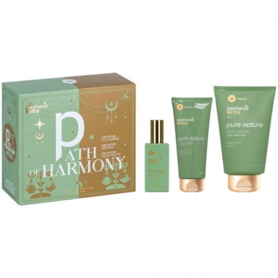 Panthenol Promo Extra Path of Harmony  Pure Nature 3in1 Cleanser Σαμπουάν & Αφρόλουτρο 200ml & Pure Nature Body Milk Ενυδατικό Γαλάκτωμα Σώματος 100ml & Pure Nature Eau De Toilette Γυναικείο Άρωμα 50ml