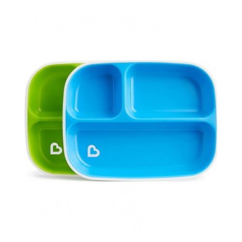 Munchkin Splash Toddler Divided Plates Παιδικό Πιάτο Φαγητού από Πλαστικό Blue/Green 2τμχ Munchkin Splash Toddler Divided Plates Παιδικό Πιάτο Φαγητού από Πλαστικό Blue/Green 2τμχ