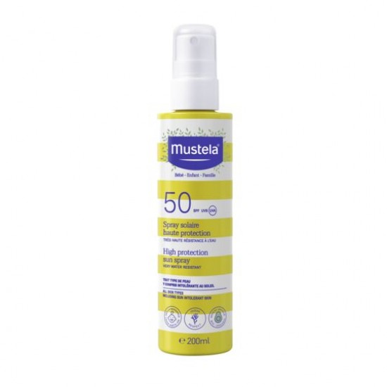 Mustela High Protection Sun Spray SPF50, Αντηλιακό Spray , Από την Γέννηση 200ml