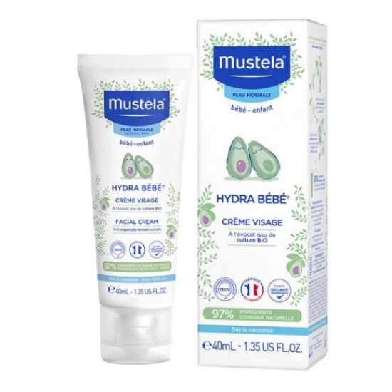 Mustela Hydra Bébé Facial Cream, Κρέμα Ενυδάτωσης Προσώπου 40ml 