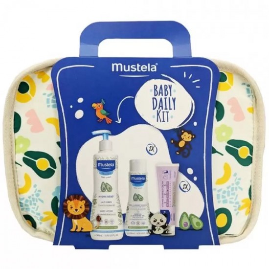 Mustela Promo Hydra Bebe Body Lotion, Ενυδατικό Γαλάκτωμα Σώματος  500ml & Gentle Cleansing Gel Καθαρισμού για Σώμα & Μαλλιά  400ml  (2x200ml) & 123 Vitamin Barrier Cream Κρέμα Αλλαγής Πάνας  200ml (2x100ml) & Δώρο Νεσεσέρ