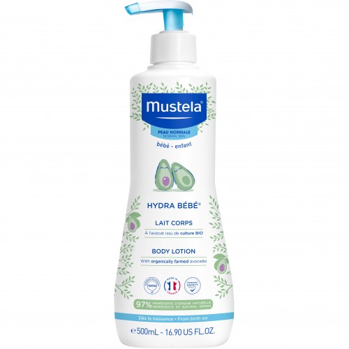 Mustela Hydra Bebe Κρέμα Ενυδάτωσης Σώματος, με Αβοκάντο Βιολογικής Καλλιέργειας 500ml