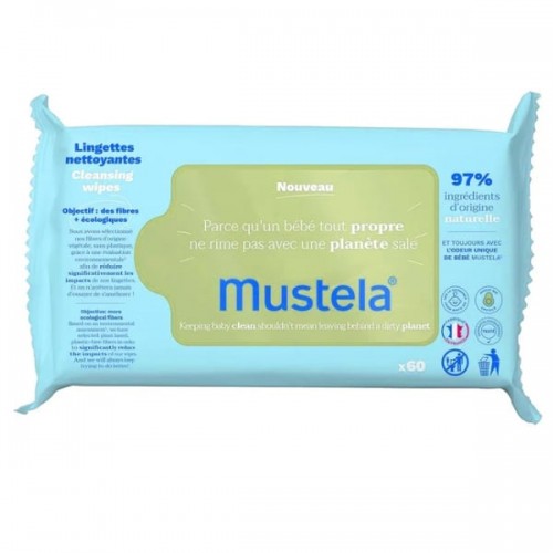 Mustela Eco-Responsible Natural Fiber Cleansing Wipes, Απαλά Οικολογικά Μαντηλάκια Καθαρισμού 60 Τεμάχια Mustela Eco-Responsible Natural Fiber Cleansing Wipes, Απαλά Οικολογικά Μαντηλάκια Καθαρισμού 60 Τεμάχια