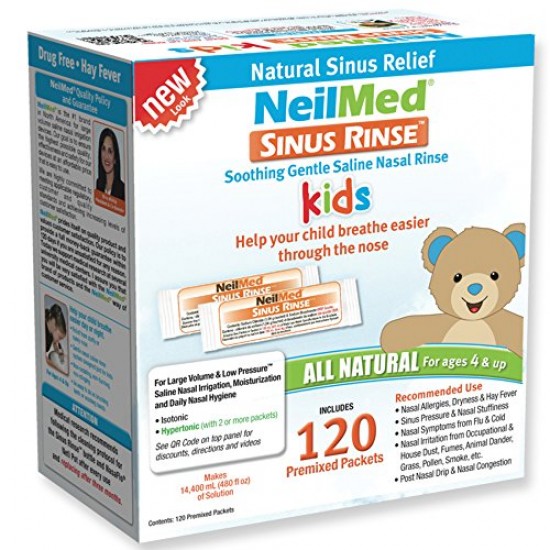  NeilMed Sinus Rinse Kids  120 Φακελάκια Ισοτονικό Διάλυμα Ρινικών Πλύσεων για Παιδιά από 4 Ετών