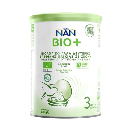 Nestle NAN Bio Νο3 Γάλα Δεύτερης Βρεφικής Ηλικίας σε Σκόνη από τον 12ο μήνα 400gr