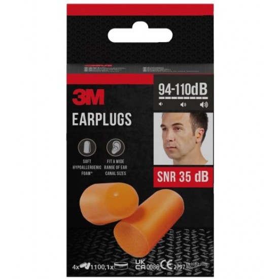 3M Earplugs Αφρώδεις Ωτοασπίδες 4 Ζευγάρια & Θήκη