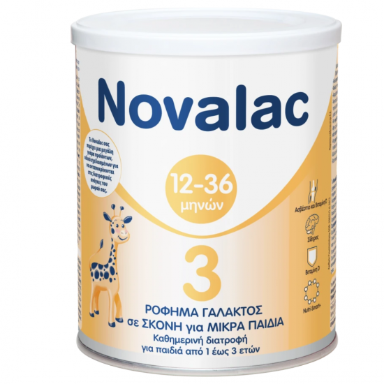 Novalac 3 Ρόφημα Γάλακτος σε Σκόνη για Παιδιά Από 1-3 Ετών, Χωρίς Ζάχαρη 400gr