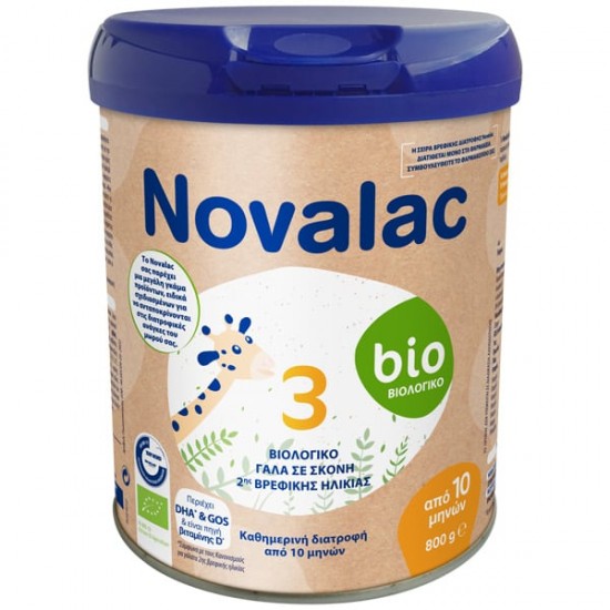 Novalac Bio 3 Βιολογικό Γάλα σε Σκόνη 3ης Βρεφικής Ηλικίας 10m+, 800g