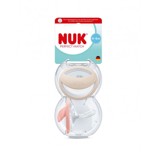 Nuk Perfect Match 0-6 Πιπίλες Σιλικ΄ονης Μπεζ-Ροζ 2τεμ Nuk Perfect Match 0-6 Πιπίλες Σιλικ΄ονης Μπεζ-Ροζ 2τεμ