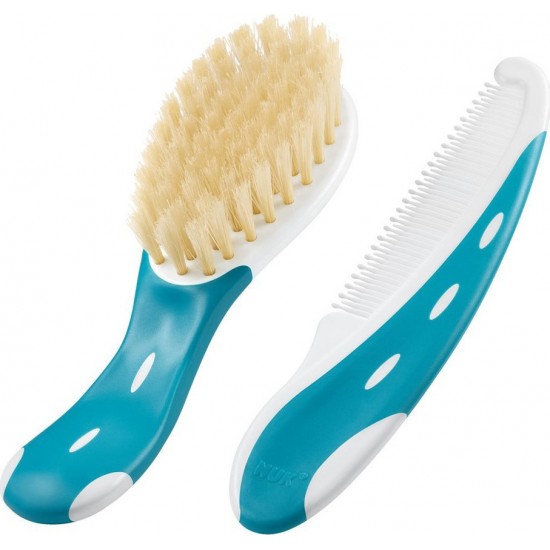 NUK Baby Brush with Comb, Σετ Βούρτσα & Χτένα. Χρώμα Μπλε 2 Τεμάχια