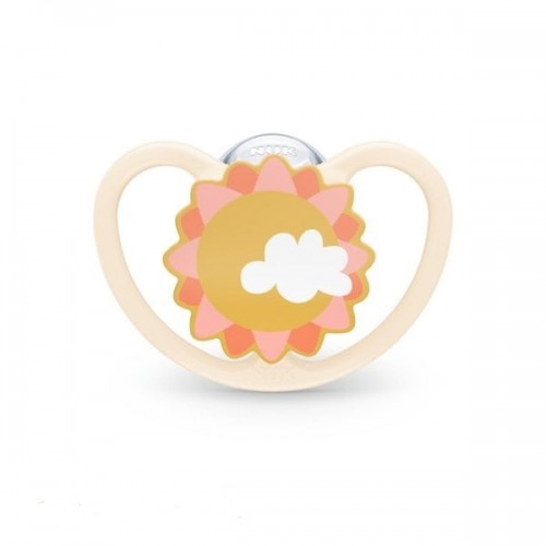 Nuk Space Πιπίλα Σιλικόνης 6-18m, Χρώμα Λευκό Σχέδιο Ήλιος 1 Τεμάχιο