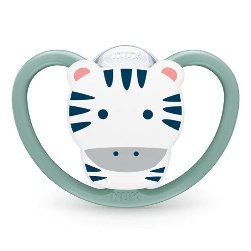 Nuk Space Πιπίλα Σιλικόνης 6-18m, Χρώμα Πράσινο Σχέδιο Ζέβρα 1 Τεμάχιο