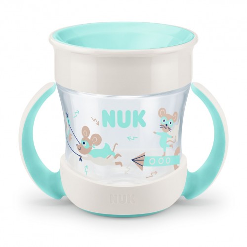 Nuk Mini Magic Cup 6m+ Κύπελλο με Χείλος & Καπάκι Πράσινο 160ml