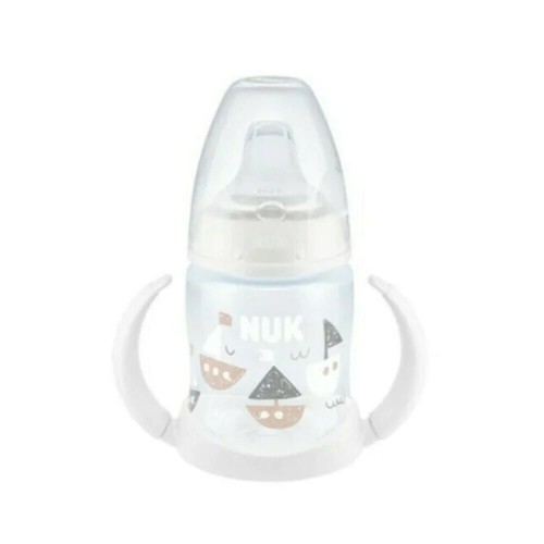 NUK Learner Bottle 6-18m Μπιμπερό Εκπαίδευσης με Δείκτη Ελέγχου Θερμοκρασίας, Χρώμα Λευκό 150ml