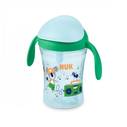 Nuk Motion Cup Παιδικό Ποτηράκι με Λαβές και Καλαμάκι για 8m+ Πράσινο 230ml Nuk Motion Cup Παιδικό Ποτηράκι με Λαβές και Καλαμάκι για 8m+ Πράσινο 230ml
