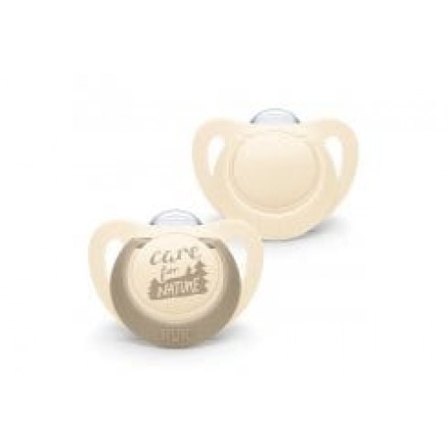 Nuk for Nature Πιπίλα Σιλικόνης 18-36m Χρώμα Μπέζ 2τεμ