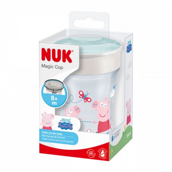 Nuk Magic Cup Peppa Pig 8m+ Κύπελλο Με Χείλος & Καπάκι Χρώμα Τιρκουάζ 230ml Nuk Magic Cup Peppa Pig 8m+ Κύπελλο Με Χείλος & Καπάκι Χρώμα Τιρκουάζ 230ml