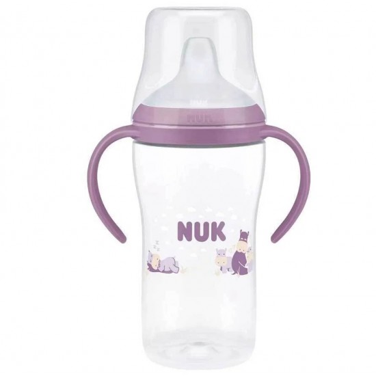 Nuk Perfect Match Learner Bottle 6m+ Μπιμπερό Εκπαίδευσης Hippo με λαβές 260ml