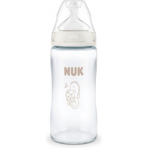 Nuk First Choice Glass Bottle with Temperature Control 3m+ Γυάλινο Μπιμπερό με Δείκτη Θερμοκρασίας 240ml Nuk First Choice Glass Bottle with Temperature Control 3m+ Γυάλινο Μπιμπερό με Δείκτη Θερμοκρασίας 240ml