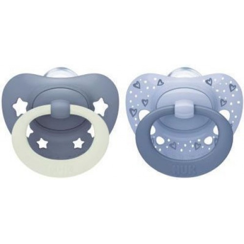 Nuk First Choice Classic Day & Night 18-36m Πιπίλες Σιλικόνης Ημέρας & Νύκτας Μπλε 2τεμ Nuk First Choice Classic Day & Night 18-36m Πιπίλες Σιλικόνης Ημέρας & Νύκτας Μπλε 2τεμ