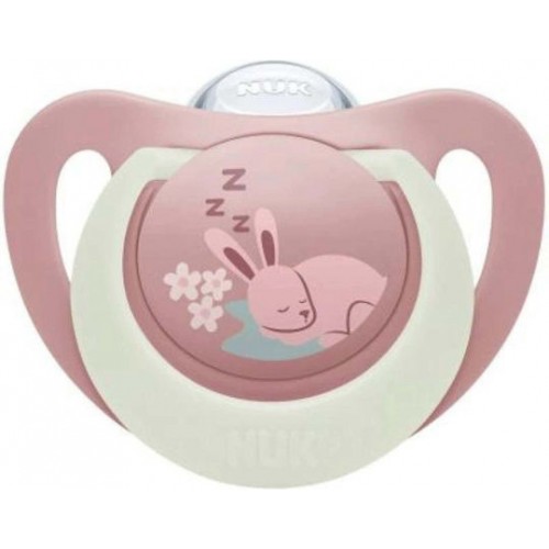 Nuk First Choice Night 0-6 Πιπίλα Σιλικόνης Νυκτός Bunny