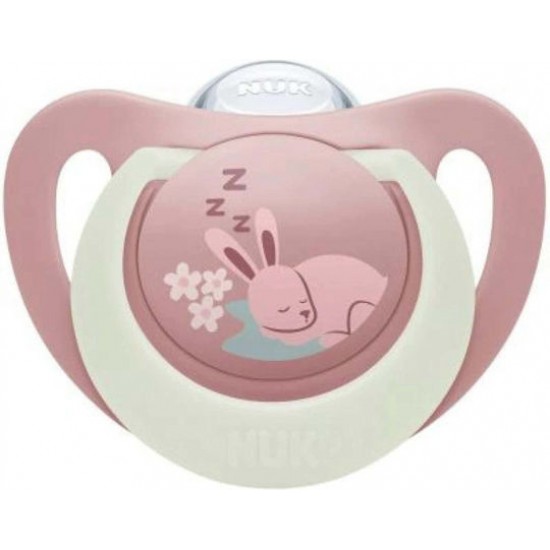 Nuk First Choice Night 0-6 Πιπίλα Σιλικόνης Νυκτός Bunny