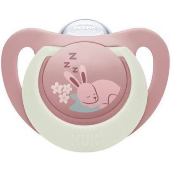 Nuk First Choice Night 6-18 Πιπίλα Σιλικόνης Νυκτός Bunny