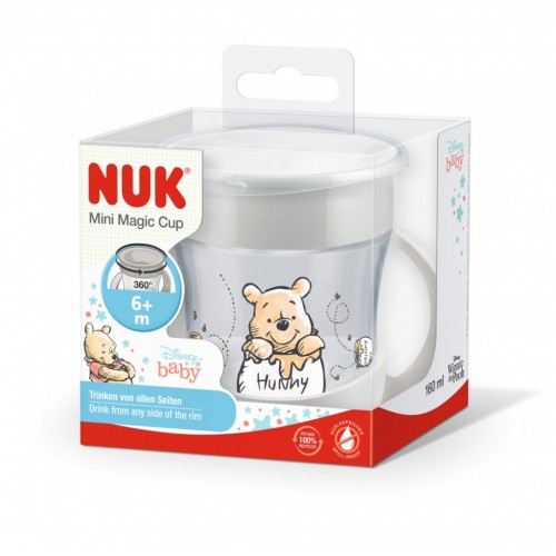 NUK Mini Magic Cup 6m+ Winnie The Pooh Γκρι 160ml
