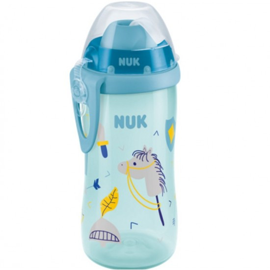 NUK Flexi Cup 12m+ Παγουράκι Με Καλαμάκι Soft, Μπλε 300ml