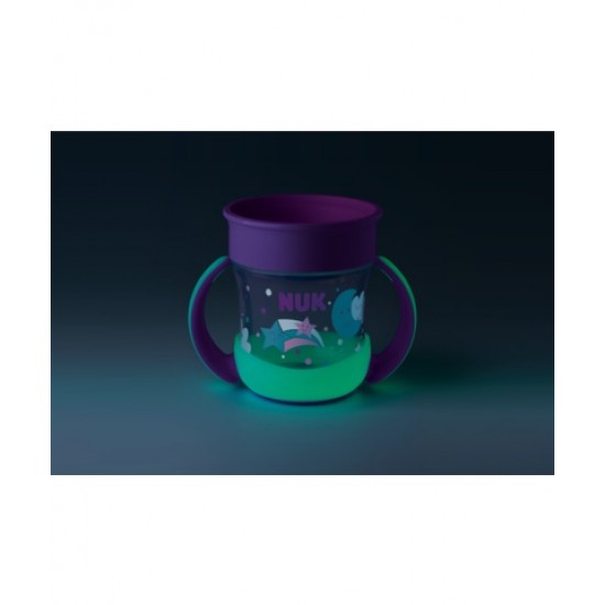 NUK Mini Magic Cup Night 6m+  Δίσκος Σφράγισης από Σιλικόνη 360° Χρώμα Ροζ 160ml