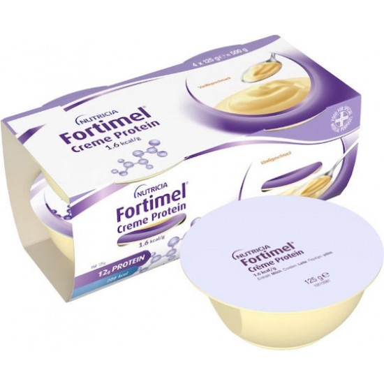 Nutricia Fortimel Creme Protein 1.6Kcal Vanilla Flavor Κρέμα για τη Διαιτητική Διαχείριση της Δυσθρεψίας με Γεύση Βανίλια 4x125gr