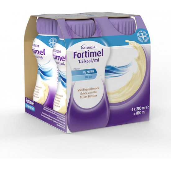 Nutricia Fortimel 12g Protein 1.5kcal/ml Υπερπρωτε:ϊνικό Ρόφημα με Γεύση Βανίλια 4X200ml Nutricia Fortimel 12g Protein 1.5kcal/ml Υπερπρωτε:ϊνικό Ρόφημα με Γεύση Βανίλια 4X200ml