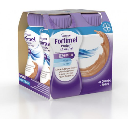Nutricia Fortimel 18g Protein 1.5kcal/ml Υπερπρωτεϊνικό Ρόφημα με Γεύση Σοκολάτα 4Χ200ml Nutricia Fortimel 18g Protein 1.5kcal/ml Υπερπρωτεϊνικό Ρόφημα με Γεύση Σοκολάτα 4Χ200ml