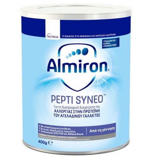 Almiron Pepti Syneo Γάλα σε σκόνη για Αλλεργία στην Πρωτεΐνη του Αγελαδινού Γάλακτος, από την Γέννηση 400gr