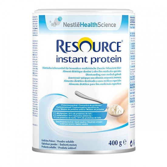 Nestle Resource Instant Protein Πρωτεϊνούχο Συμπλήρωμα Διατροφής σε μορφή σκόνης, με ουδέτερη γεύση & οσμή, 400gr