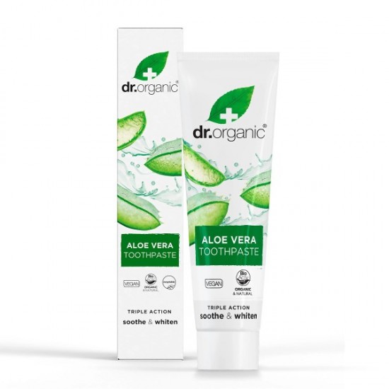 Dr.Organic Aloe Vera Whitening Triple Action Toothpaste, Οδοντόκρεμα Λευκαντική 100ml