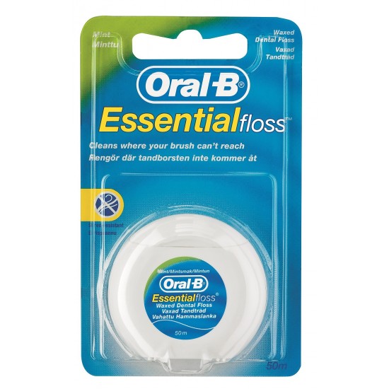 Oral-B Essential Floss , Οδοντικό Νήμα Με Γεύση Μέντα 50m