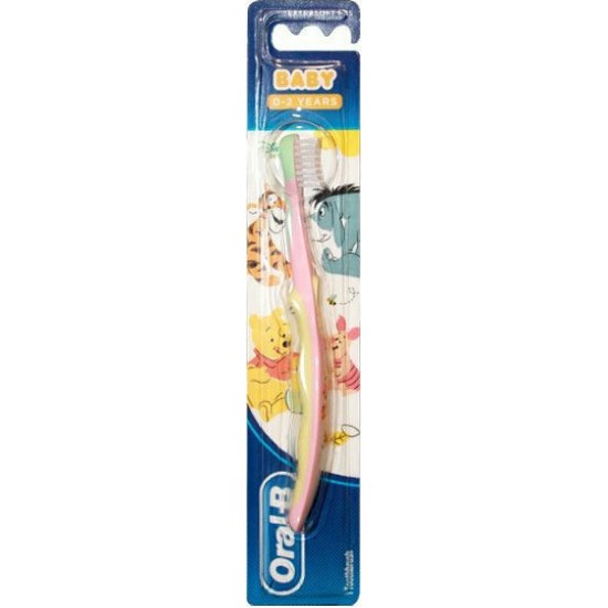 Oral-B Baby Disney Οδοντόβουρτσα X-Soft 0-2 Χρονών, Χρώμα Ροζ-Κίτρινο 1 Τεμάχιο