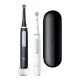 Oral-B iO Series 4 Duo Matt Black & White, Επαναφορτιζόμενες Ηλεκτρικές Οδοντόβουρτσες, με 4 Έξυπνα Προγράμματα 2 Τεμάχια