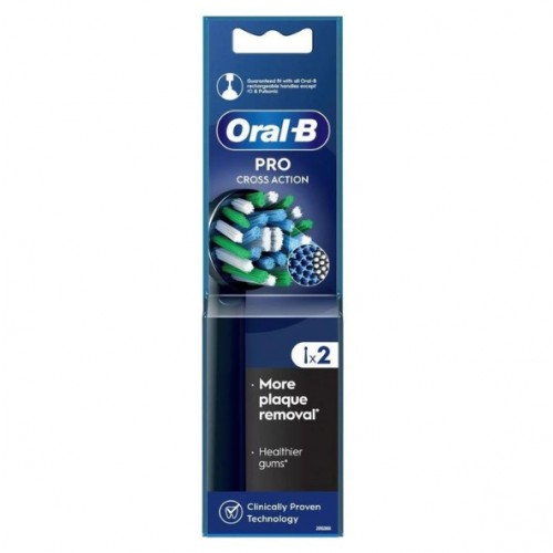 Oral-B Cross Action Black Edition Clean Maximiser Ανταλλακτικές Κεφαλές Ηλεκτρικής Οδοντόβουρτσας 2τεμ