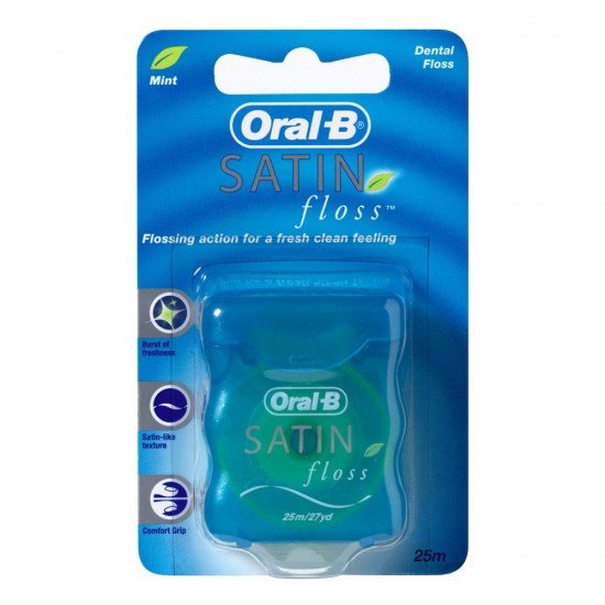 Oral-B Satin Floss, Οδοντικό Νήμα Με Γεύση Μέντα 25m