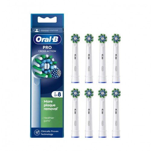 Oral-B CrossAction Ανταλλακτικές Κεφαλές Ηλεκτρικής Οδοντόβουρτσας με Τεχνολογία CleanMaximiser 8τεμ
