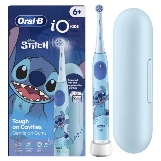 Oral-B iO Disney Stitch Επαναφορτιζόμενη Ηλεκτρική Οδοντόβουρτσα 6+ ετών  & Κεφαλή Οδοντόβουρτσας 1τεμ & Θήκη Ταξιδίου