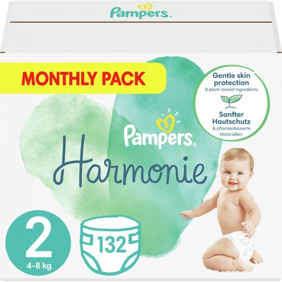 Pampers Harmonie 2 4-8kg 132 Πάνες (Monthly Pack)