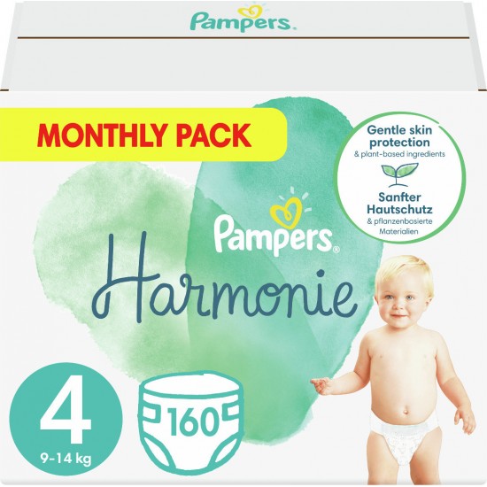 Pampers Harmonie 4 9-14kg 160 Πάνες (Monthly Pack)